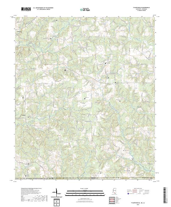 Tylertown SE topographic map thumbnail