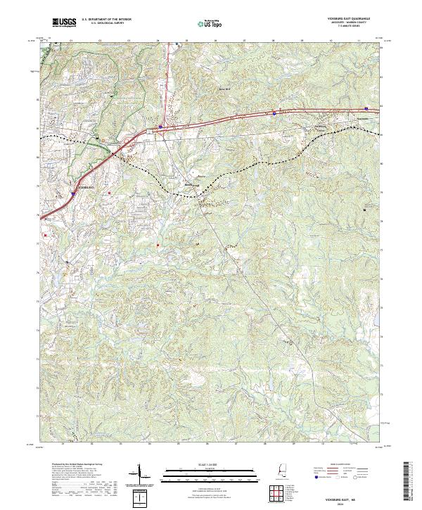Vicksburg East topographic map thumbnail