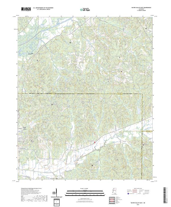 Water Valley East topographic map thumbnail