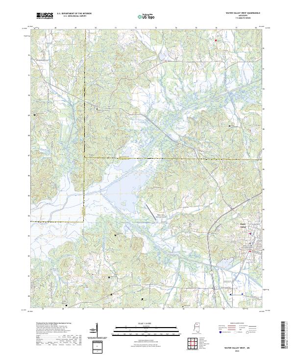 Water Valley West topographic map thumbnail