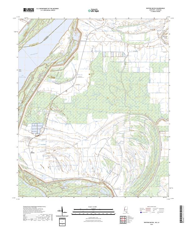 Whiting Bayou topographic map thumbnail