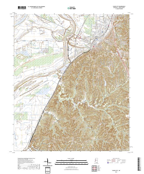 Yazoo City topographic map thumbnail