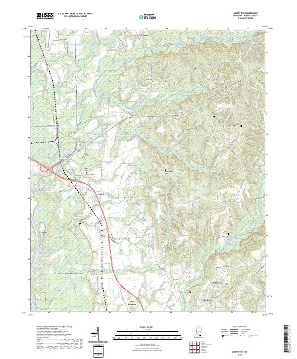 Amory SW topographic map thumbnail