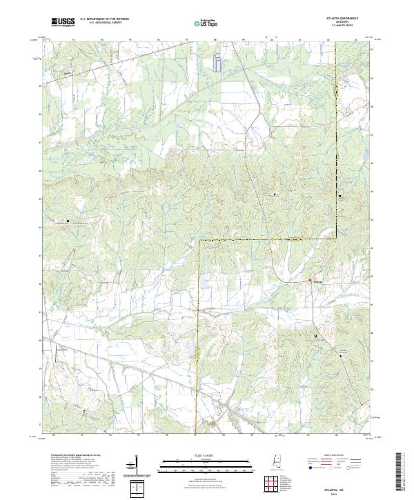 Atlanta topographic map thumbnail