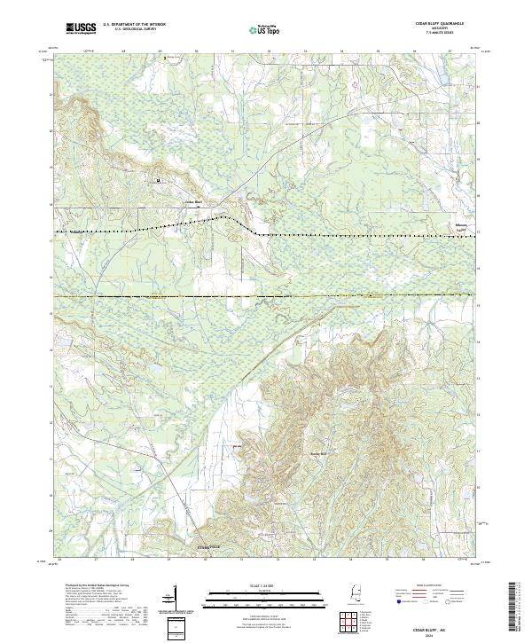 Cedar Bluff topographic map thumbnail