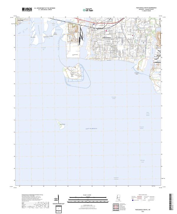 Pascagoula South topographic map thumbnail