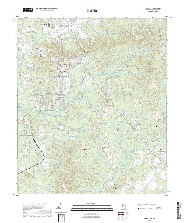 Puckett NW topographic map thumbnail