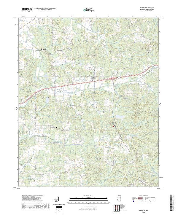 Sardis SE topographic map thumbnail
