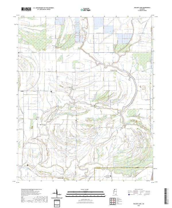 Walnut Lake 2024 topographic map thumbnail