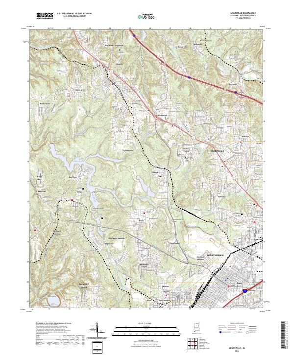 Adamsville topographic map thumbnail