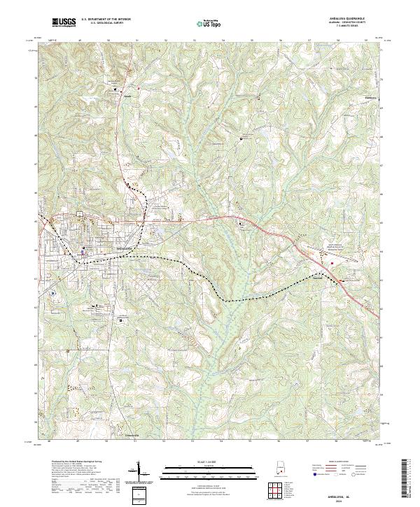 Andalusia topographic map thumbnail