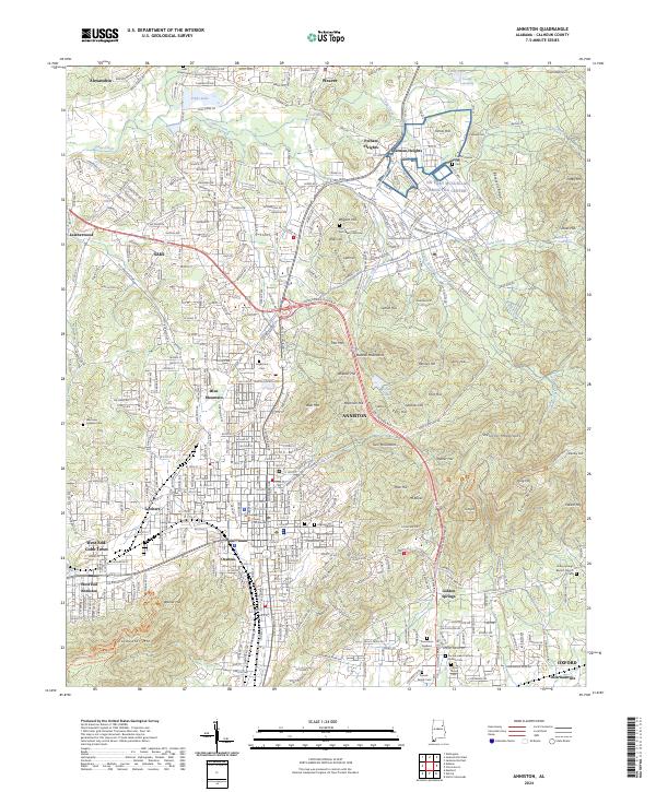 Anniston topographic map thumbnail