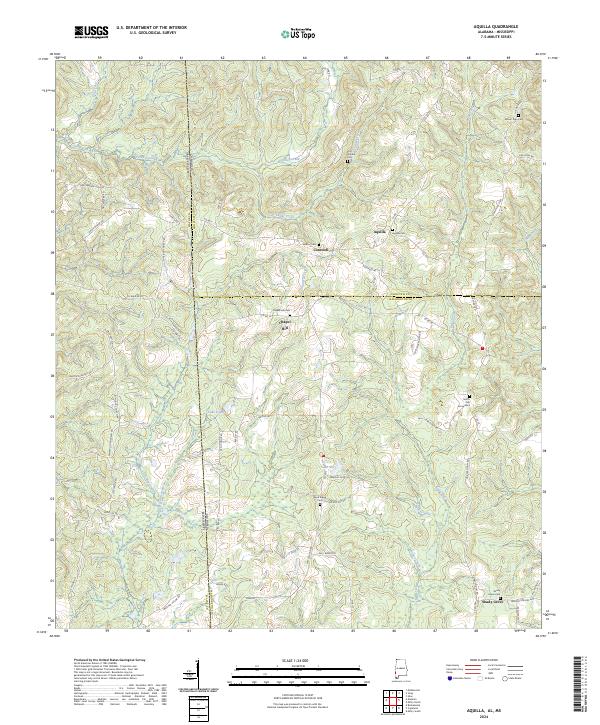 Aquilla topographic map thumbnail