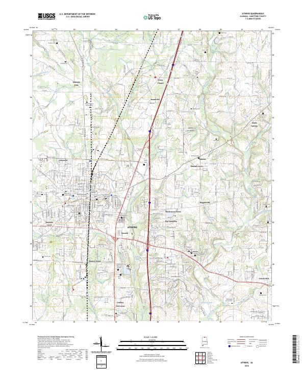 Athens topographic map thumbnail