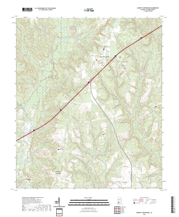 Barnett Crossroads topographic map thumbnail