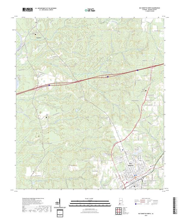 Bay Minette North topographic map thumbnail