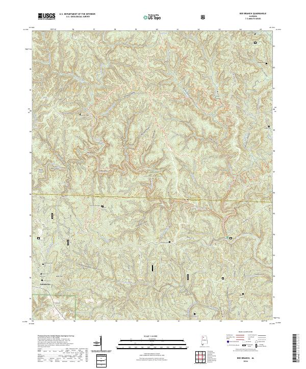 Bee Branch topographic map thumbnail