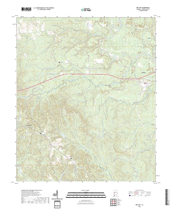Bellamy topographic map thumbnail
