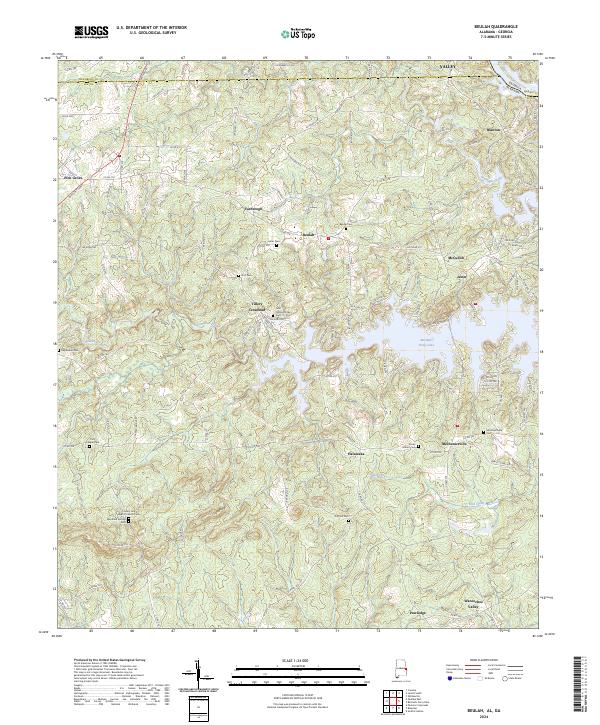Beulah topographic map thumbnail