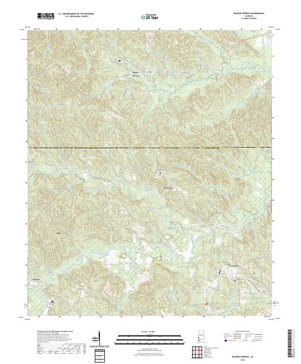 Bladon Springs topographic map thumbnail