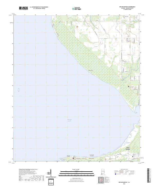 Bon Secour Bay topographic map thumbnail