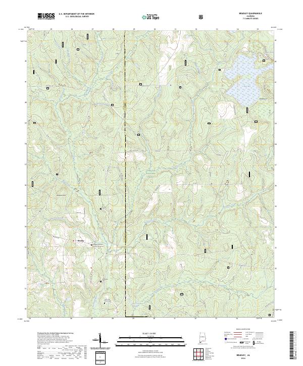 Bradley topographic map thumbnail