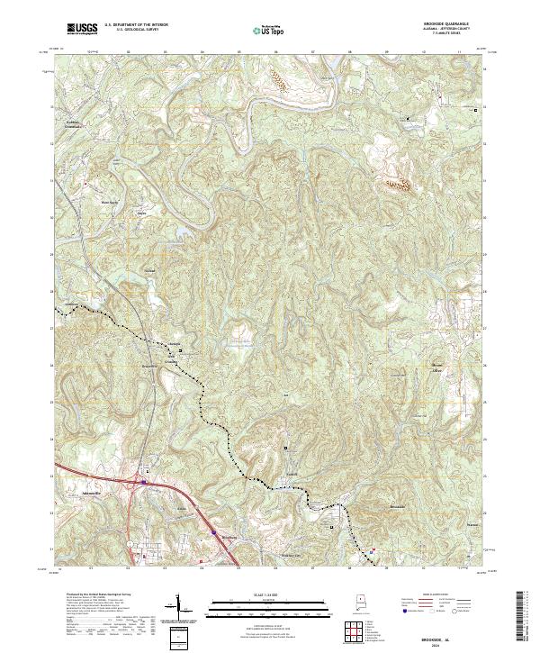 Brookside topographic map thumbnail