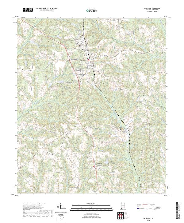 Brundidge topographic map thumbnail