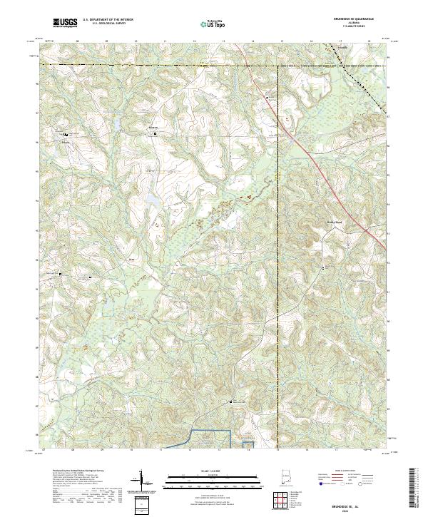 Brundidge SE topographic map thumbnail