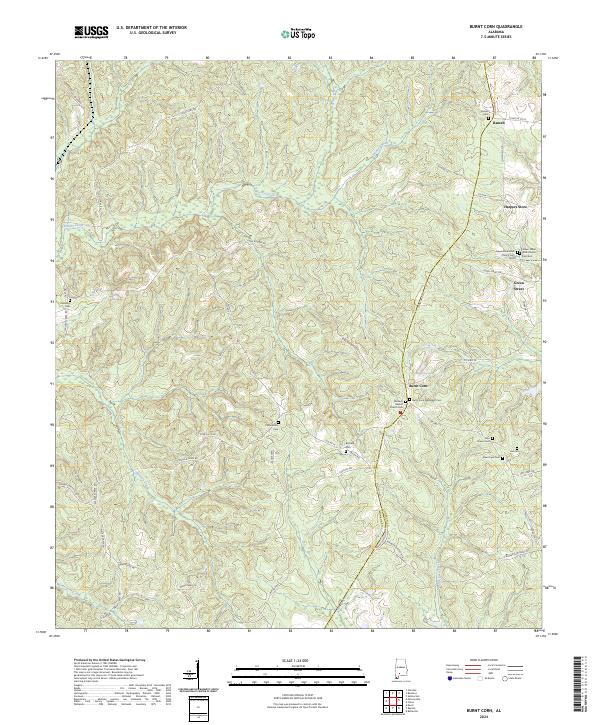 Burnt Corn topographic map thumbnail