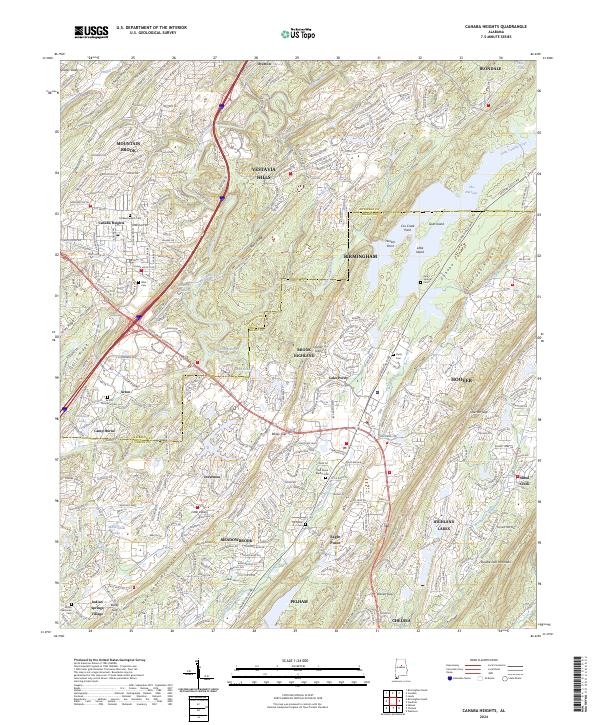 Cahaba Heights topographic map thumbnail