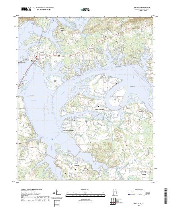 Cedar Bluff topographic map thumbnail