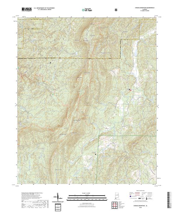 Cheaha Mountain topographic map thumbnail
