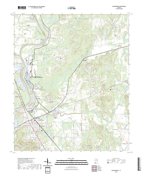 Childersburg topographic map thumbnail