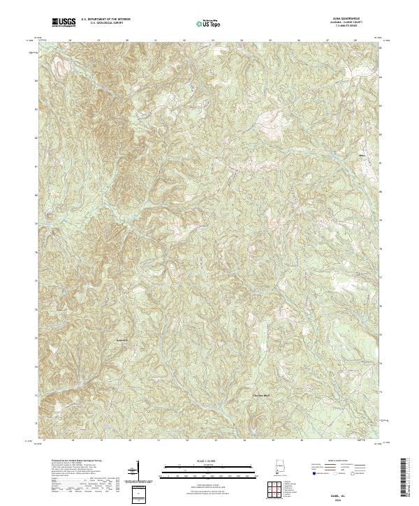 Alma topographic map thumbnail