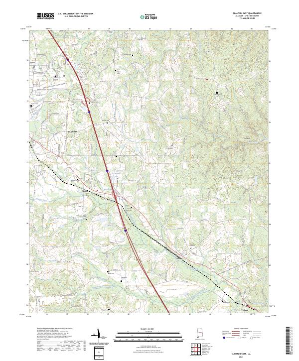 Clanton East topographic map thumbnail