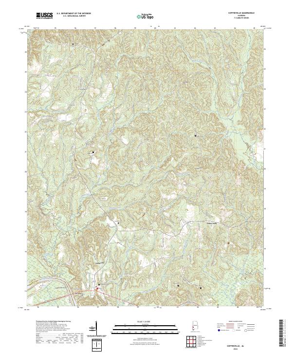 Coffeeville topographic map thumbnail