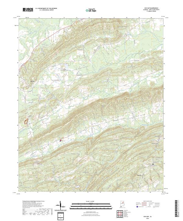 Cox Gap topographic map thumbnail