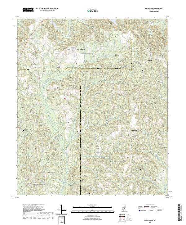 Danielsville topographic map thumbnail