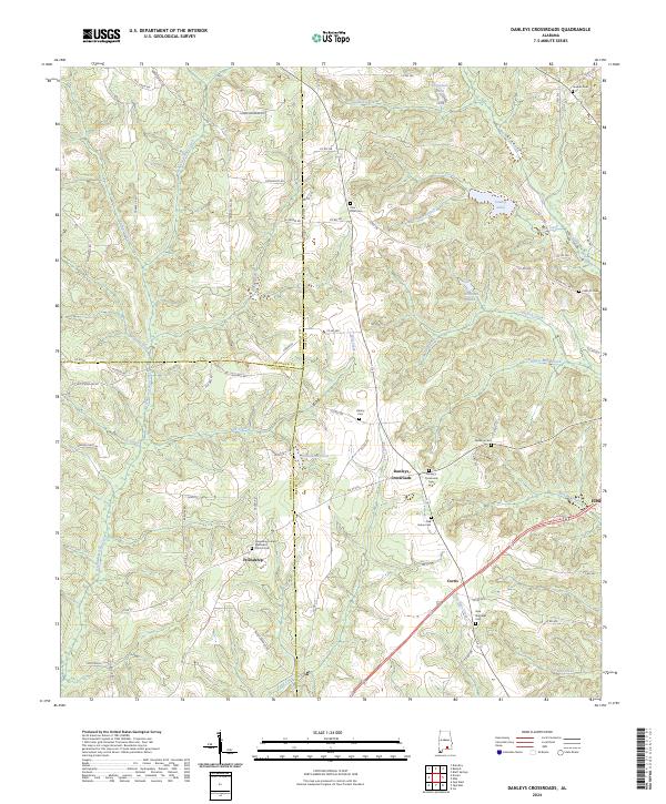 Danleys Crossroads topographic map thumbnail
