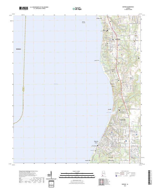 Daphne topographic map thumbnail