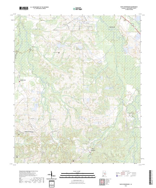 Davis Crossroads topographic map thumbnail