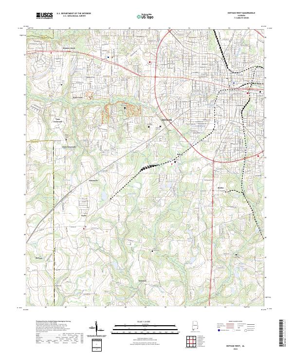 Dothan West topographic map thumbnail