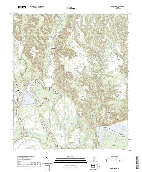 Durant Bend topographic map thumbnail