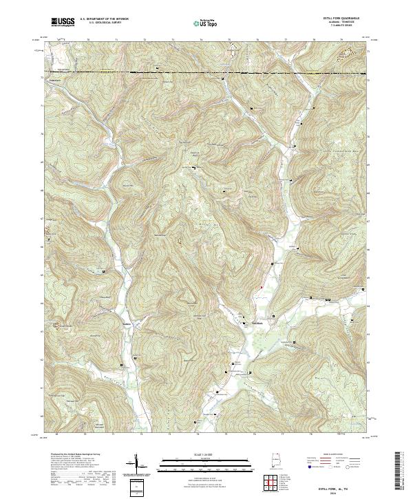 Estill Fork topographic map thumbnail