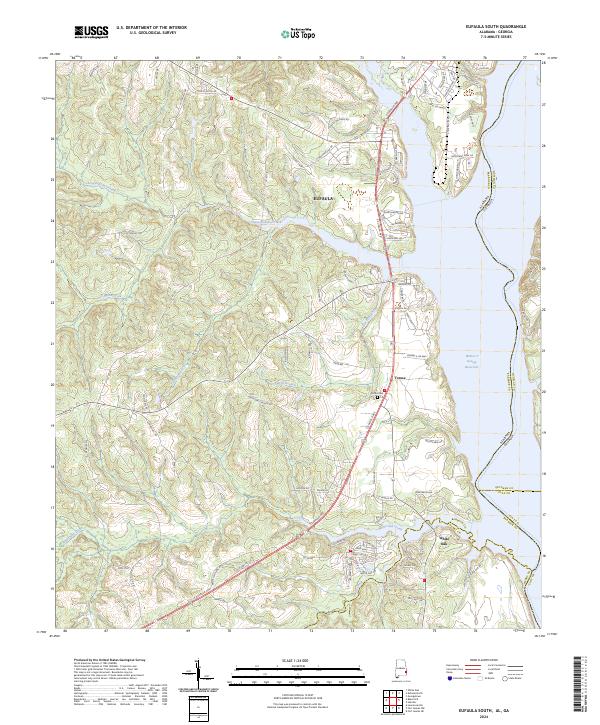 Eufaula South topographic map thumbnail