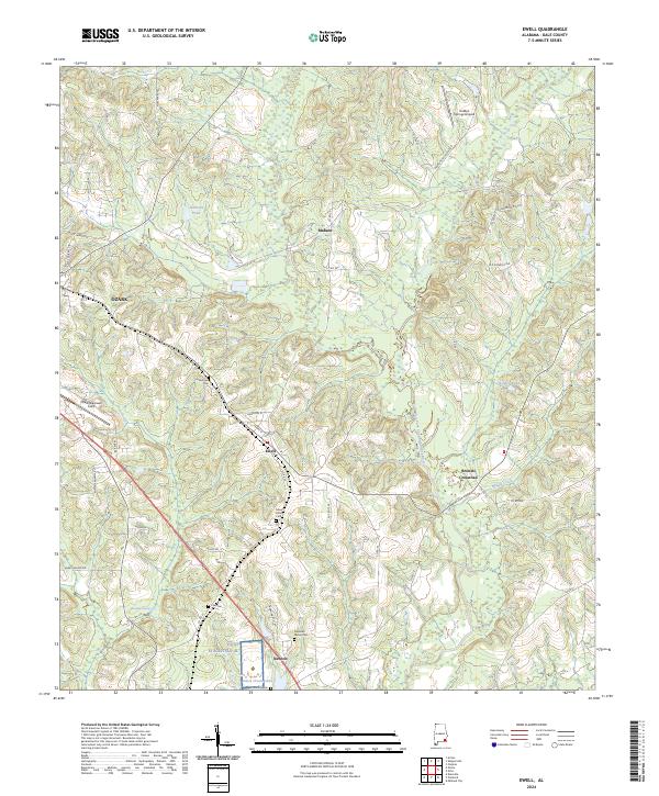 Ewell topographic map thumbnail