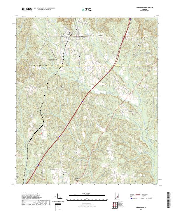 Fort Deposit topographic map thumbnail