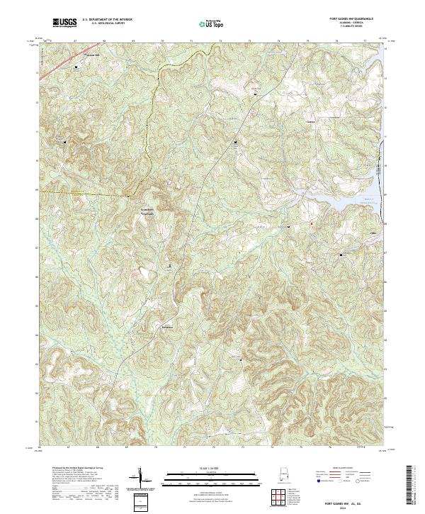 Fort Gaines NW topographic map thumbnail