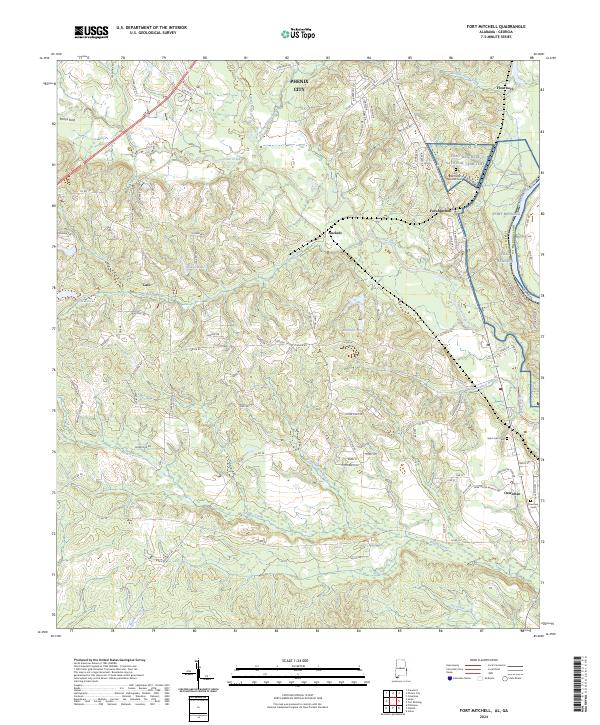 Fort Mitchell topographic map thumbnail